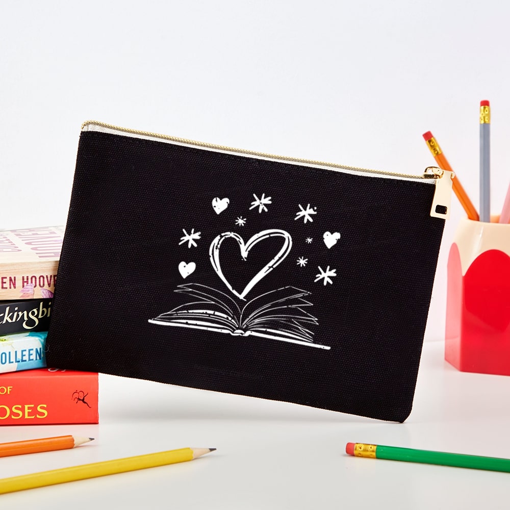 Pagewings Bookworm Librarian Valentines Day Book Pouch