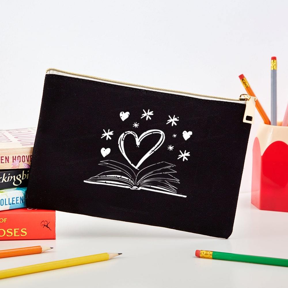 Pagewings Bookworm Librarian Valentines Day Book Pouch