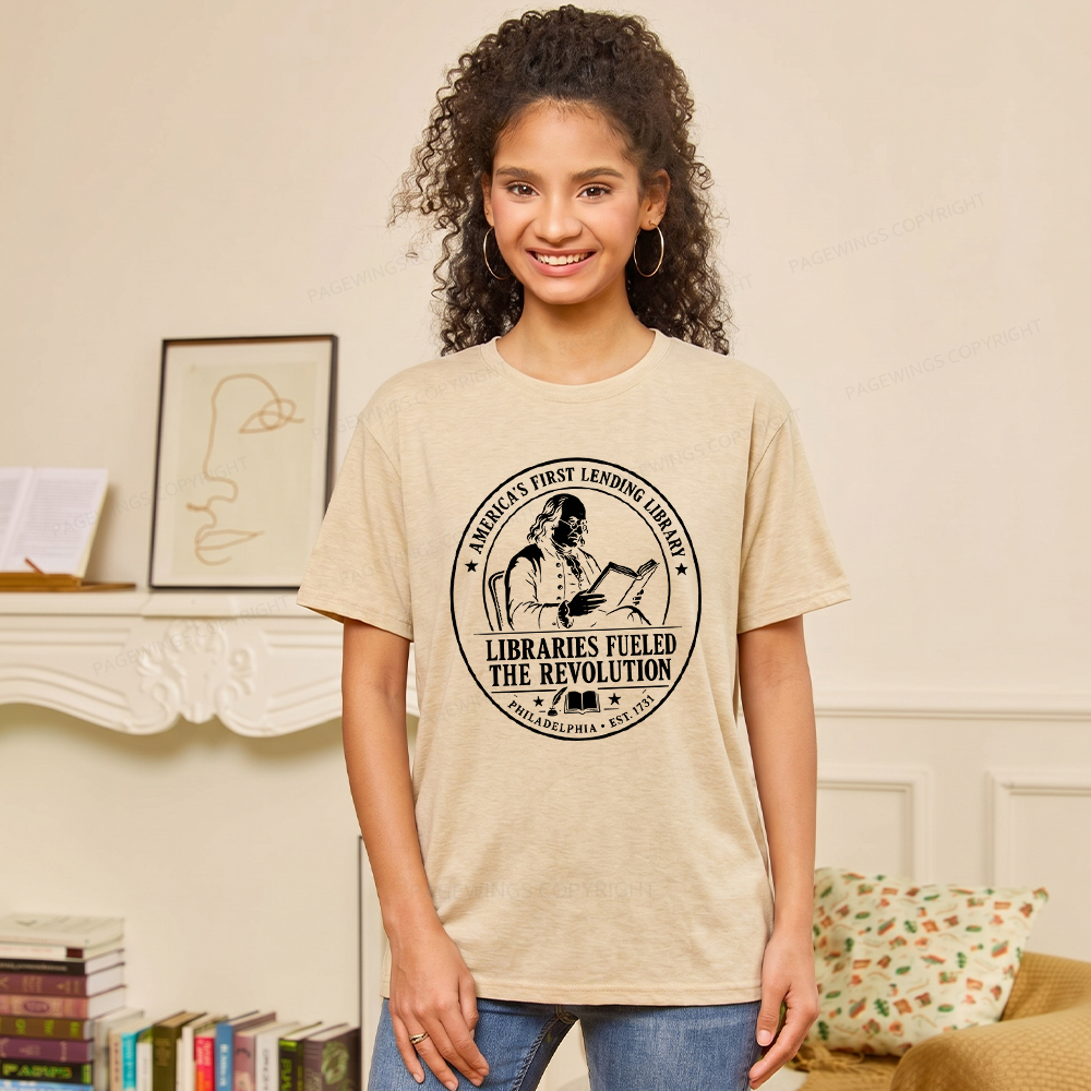 Pagewings Libraries Fueled the Revolution Unisex Heather T-Shirt