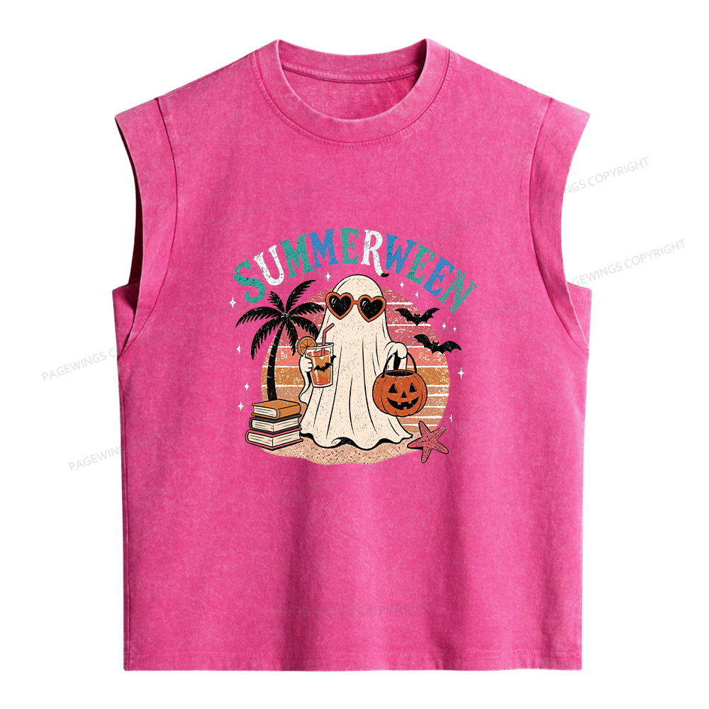 Pagewing Summerween Beach Women's Washed Tank Top