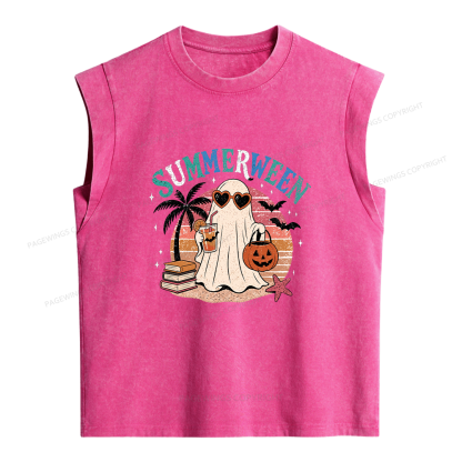 Pagewing Summerween Beach Women's Washed Tank Top