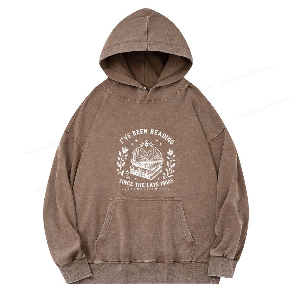 Pagewings I’ve Been Reading Since The Late 1900s Unisex Washed Hoodie