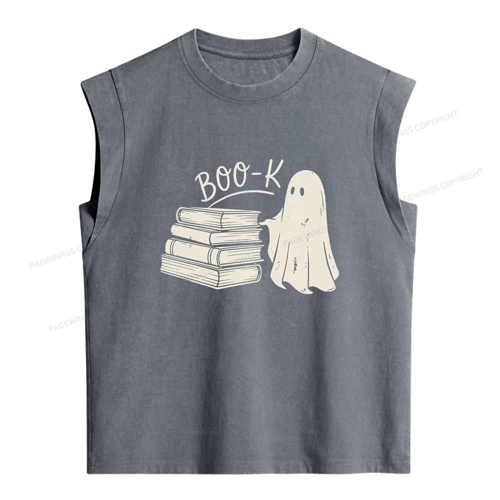 Pagewings Book Ghost Women's Washed Tank Top