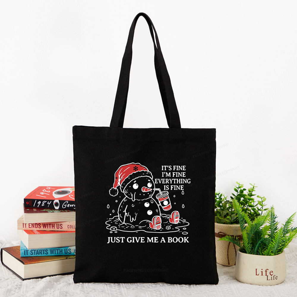 Pagewings Just Give Me A Book Tote Bag