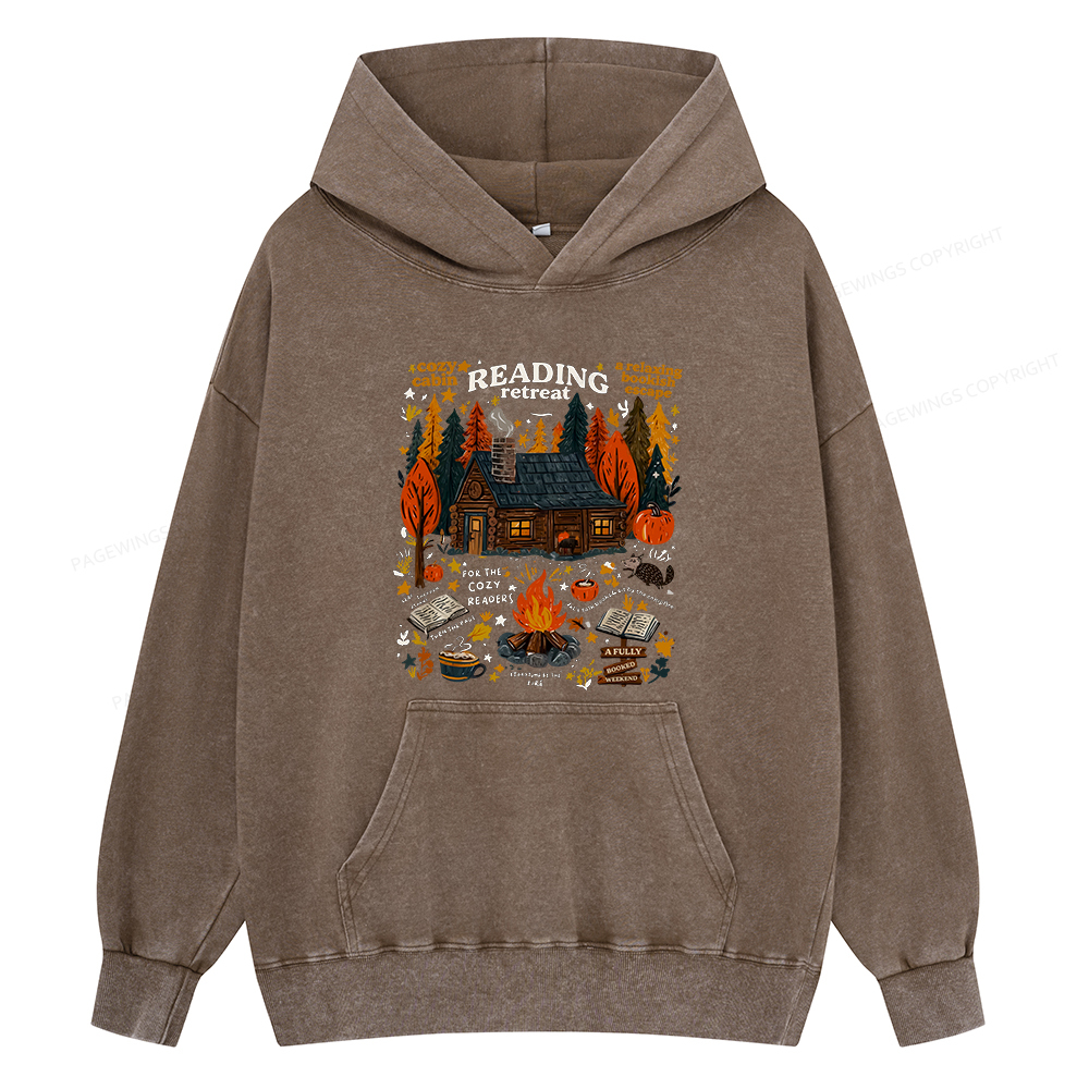Pagewings Reading Retreat Unisex Washed Hoodie