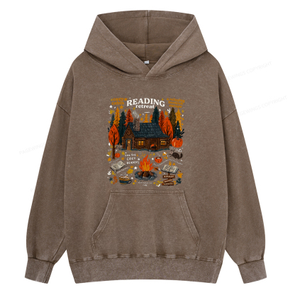 Pagewings Reading Retreat Unisex Washed Hoodie