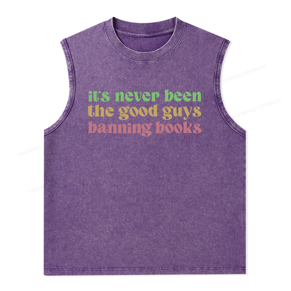 Pagewings It's Never Been the Good Guys Banning Books Unisex Washed Tank Top