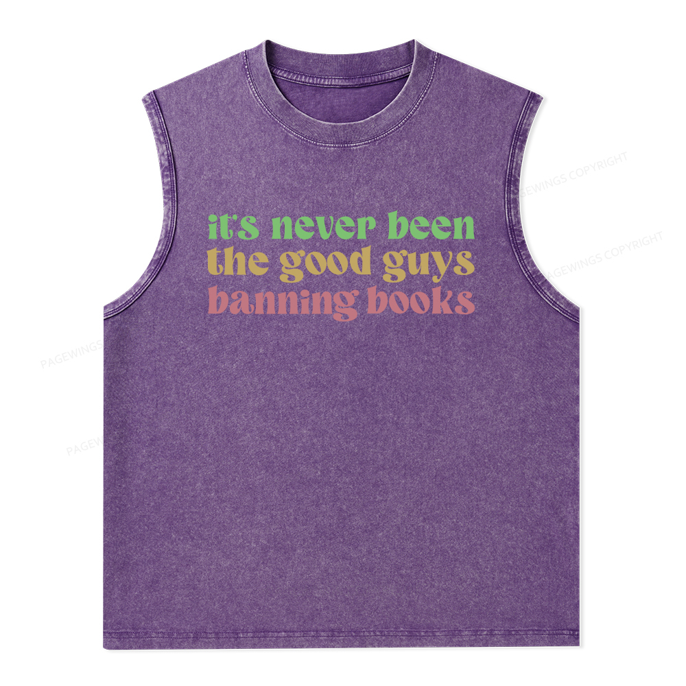 Pagewings It's Never Been the Good Guys Banning Books Unisex Washed Tank Top
