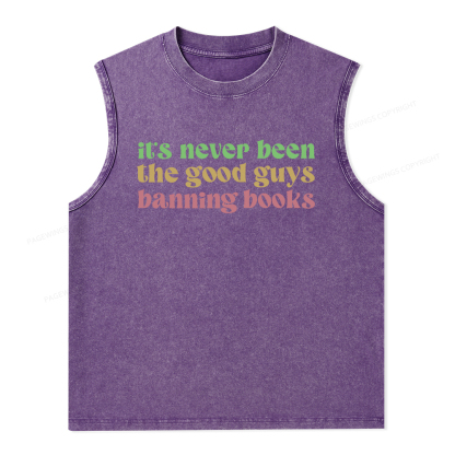 Pagewings It's Never Been the Good Guys Banning Books Unisex Washed Tank Top