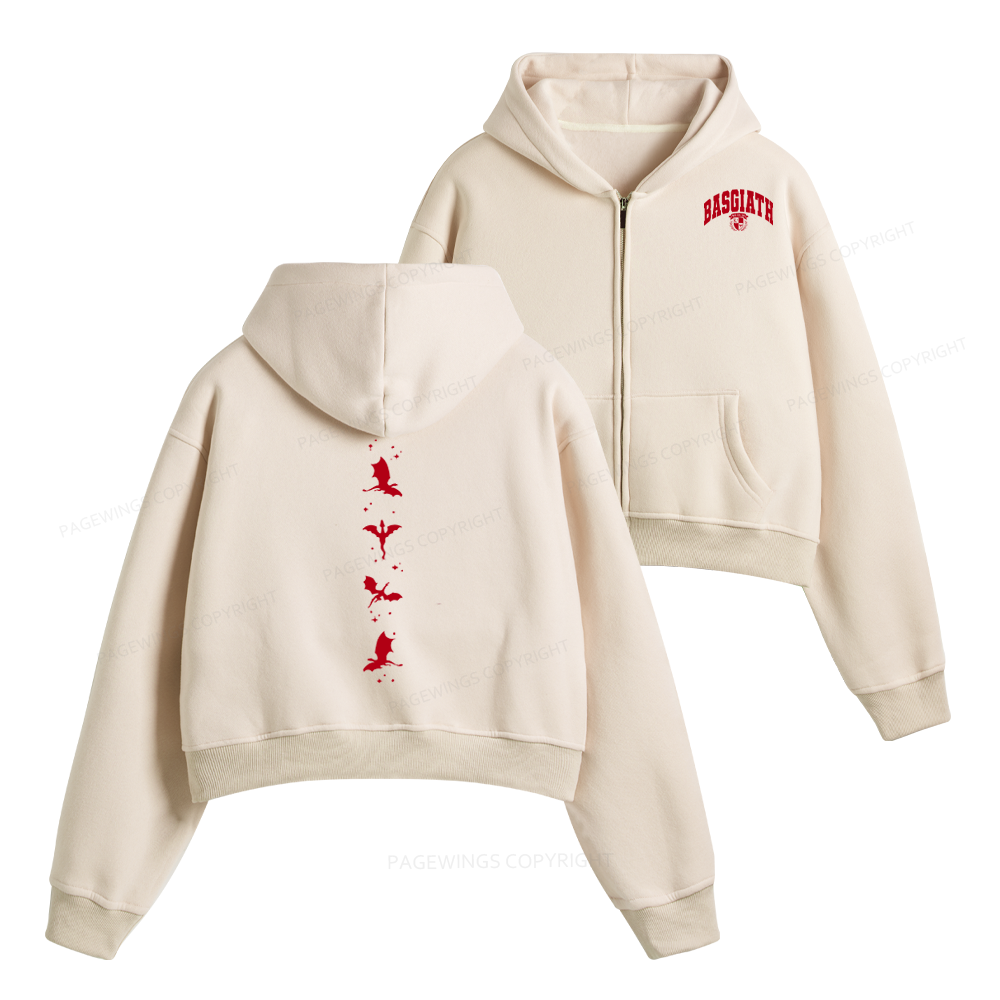 Pagewings Fantasy Bookish Fleece Zip-Up Hoodie