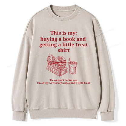Pagewings Buying a book and getting a little treat Unisex Washed Sweatshirt