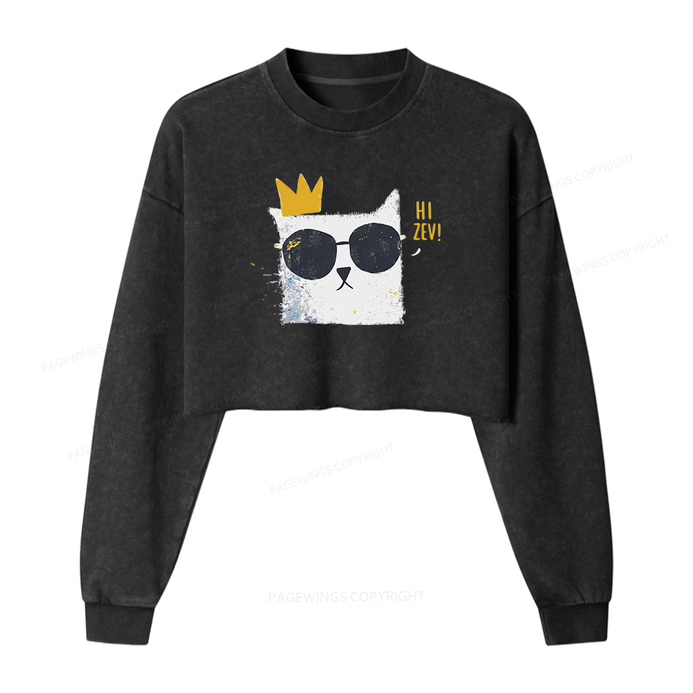 Pagewings Sci-Fi Bookish Washed Crop Sweatshirt