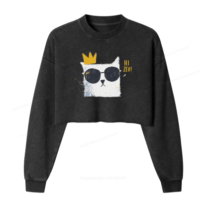 Pagewings Sci-Fi Bookish Washed Crop Sweatshirt