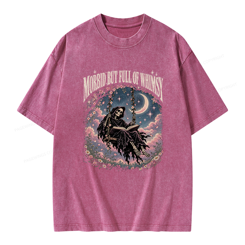 Pagewings Morbid But Full of Whimsy Unisex Washed T-shirt