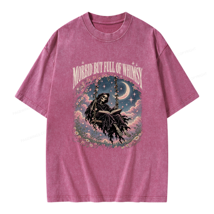 Pagewings Morbid But Full of Whimsy Unisex Washed T-shirt
