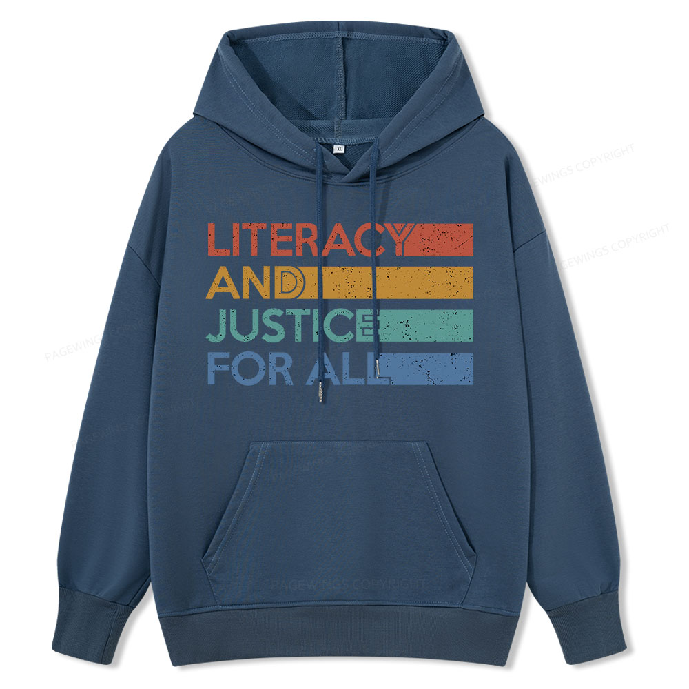 Pagewing Literacy and Justice For All Unisex Classic Hoodie