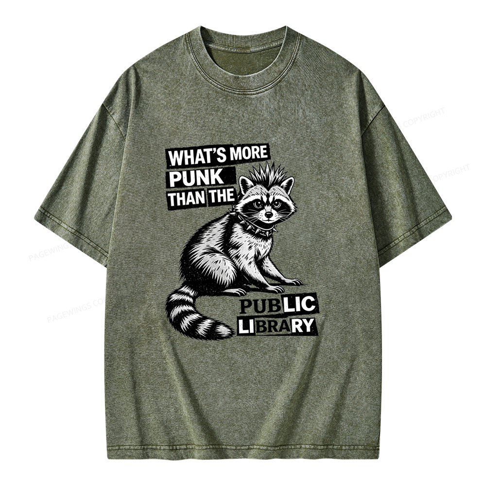 Pagewings What's More Punk Than The Public Library Unisex Washed T-shirt