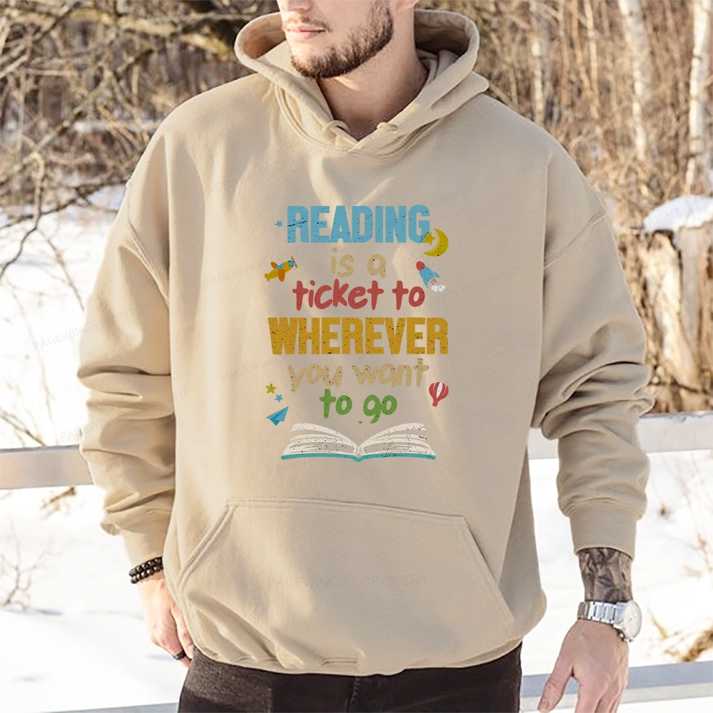 Pagewings Reading Is A Ticket Unisex Classic Hoodie