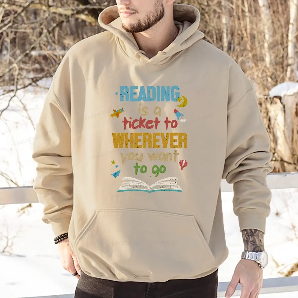 Pagewings Reading Is A Ticket Unisex Classic Hoodie