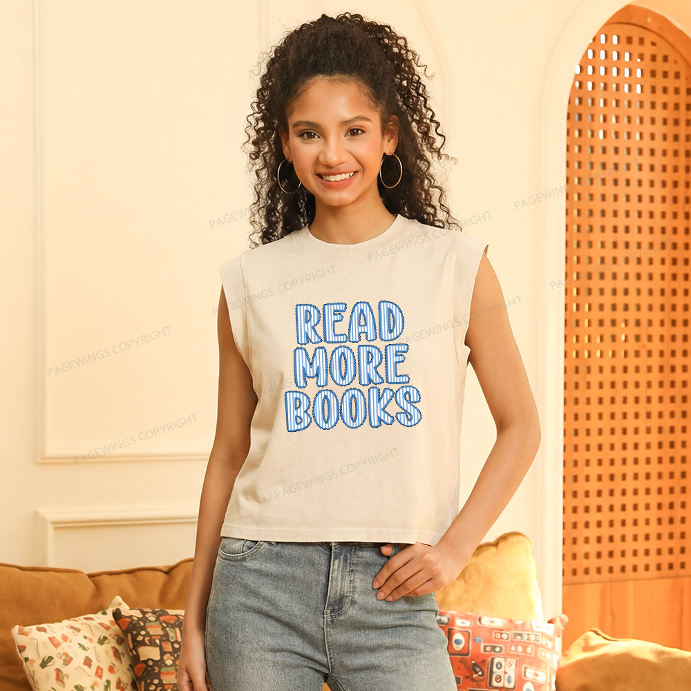 Pagewings Read More Books Women's Washed Tank Top