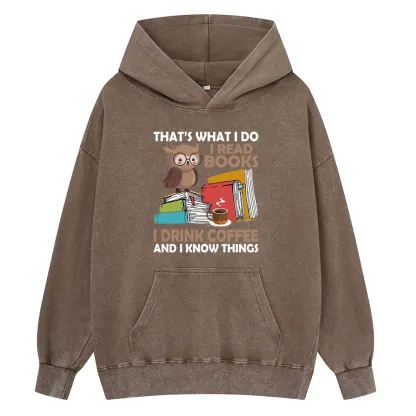 Pagewings That's What I Do I Read Books Unisex Washed Hoodie