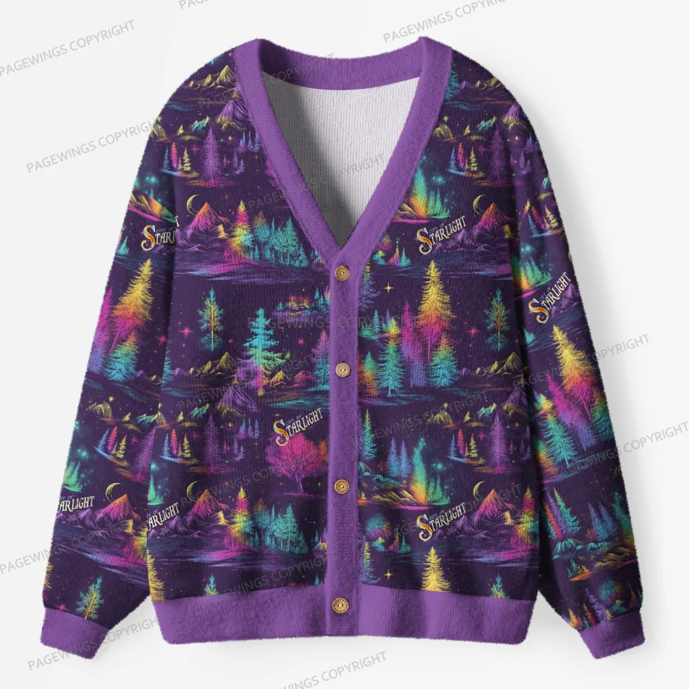 Pagewings City Of Starlight Unisex Ugly Cardigan Sweaters