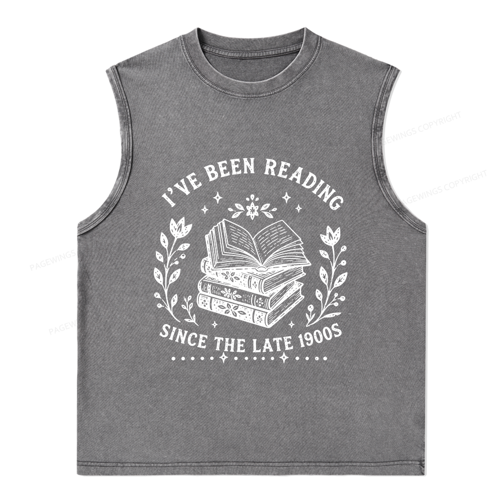 Pagewings I’ve Been Reading Since The Late 1900s Unisex Washed Tank Top