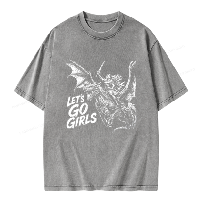 Pagewings Woman Dragon Rider Unisex Washed T-shirt