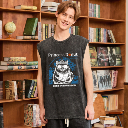 Pagewings Princess Donut Unisex Washed Tank Top