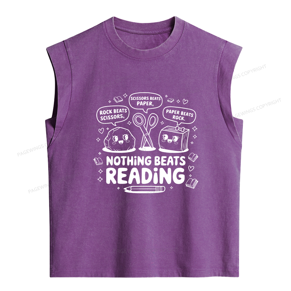 Pagewings Nothing Beats Reading Women's Washed Tank Top