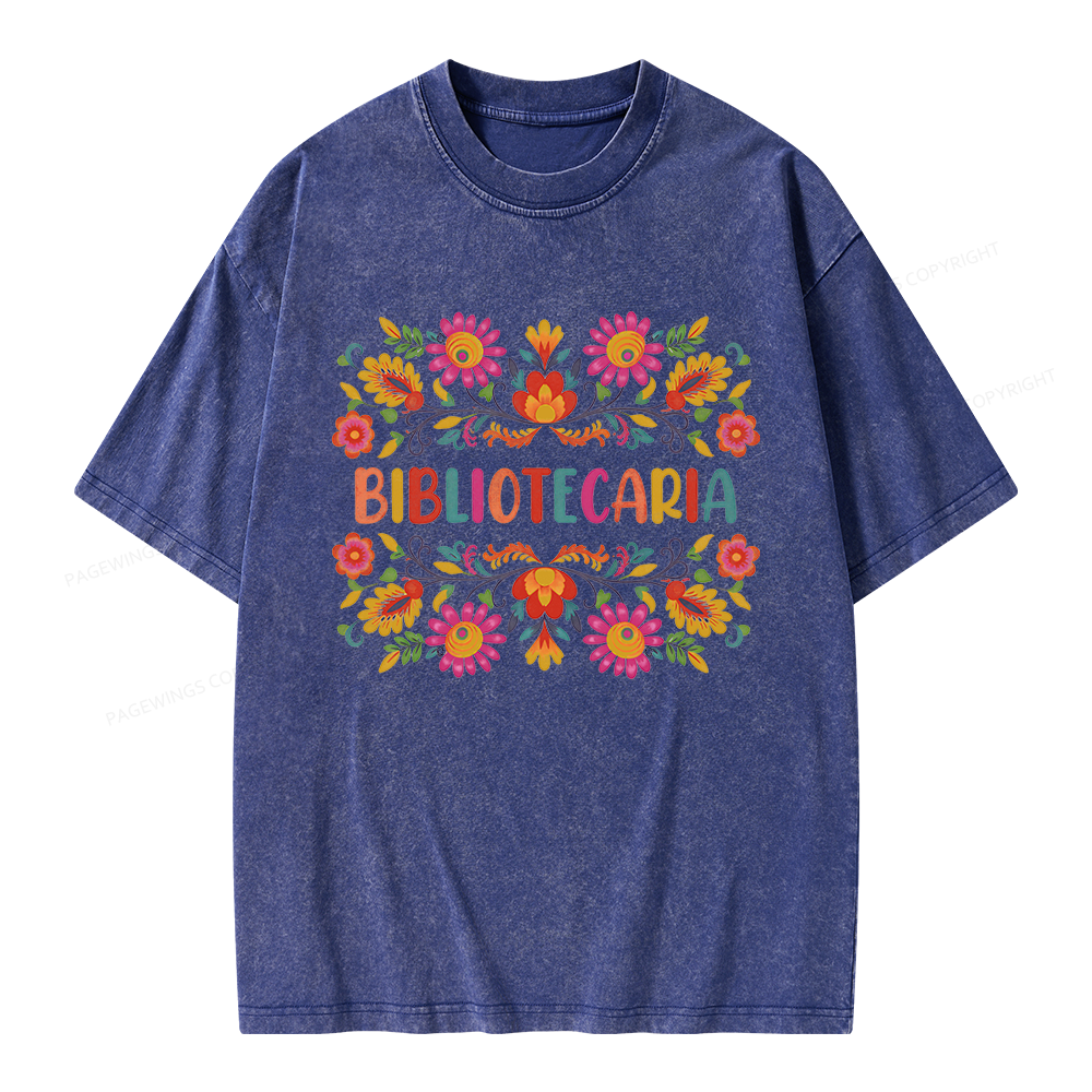 Pagewings Bibliotecaria Unisex Washed T-shirt