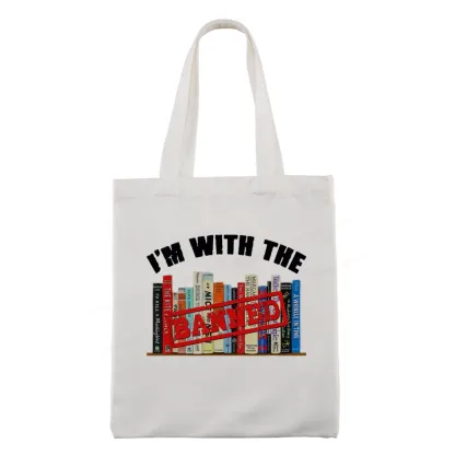 Pagewings I'm With The Banned Funny Book Tote Bag