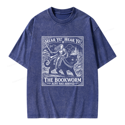 Pagewings Bookworm Knight Riding Unisex Washed T-shirt