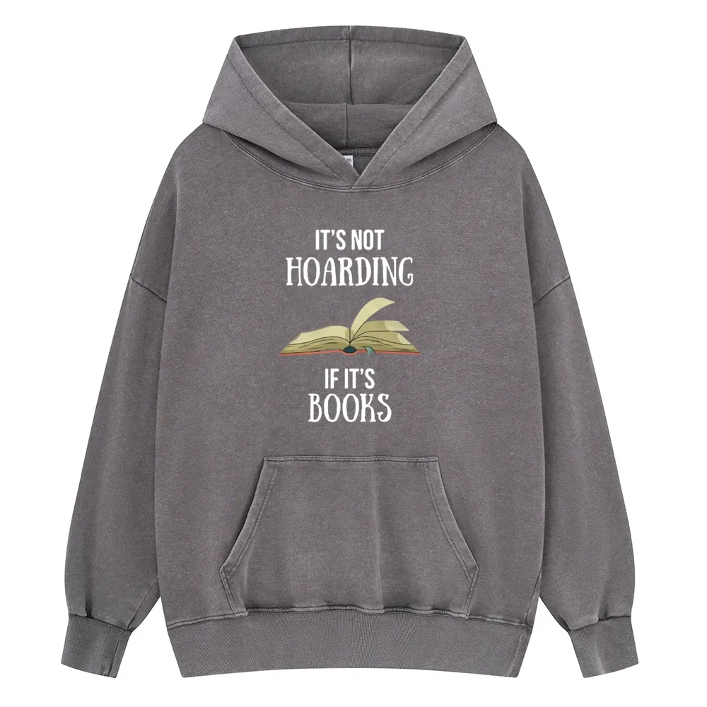 Pagewings It's Not Hoarding If It's Books Unisex Washed Hoodie