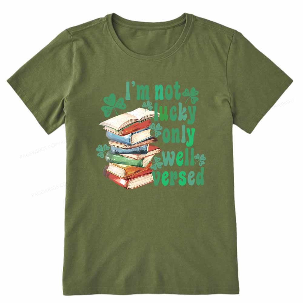 Pagewings St Patty Day Trendy Retro Book Shamrock Shirt Unisex Classic T-shirt
