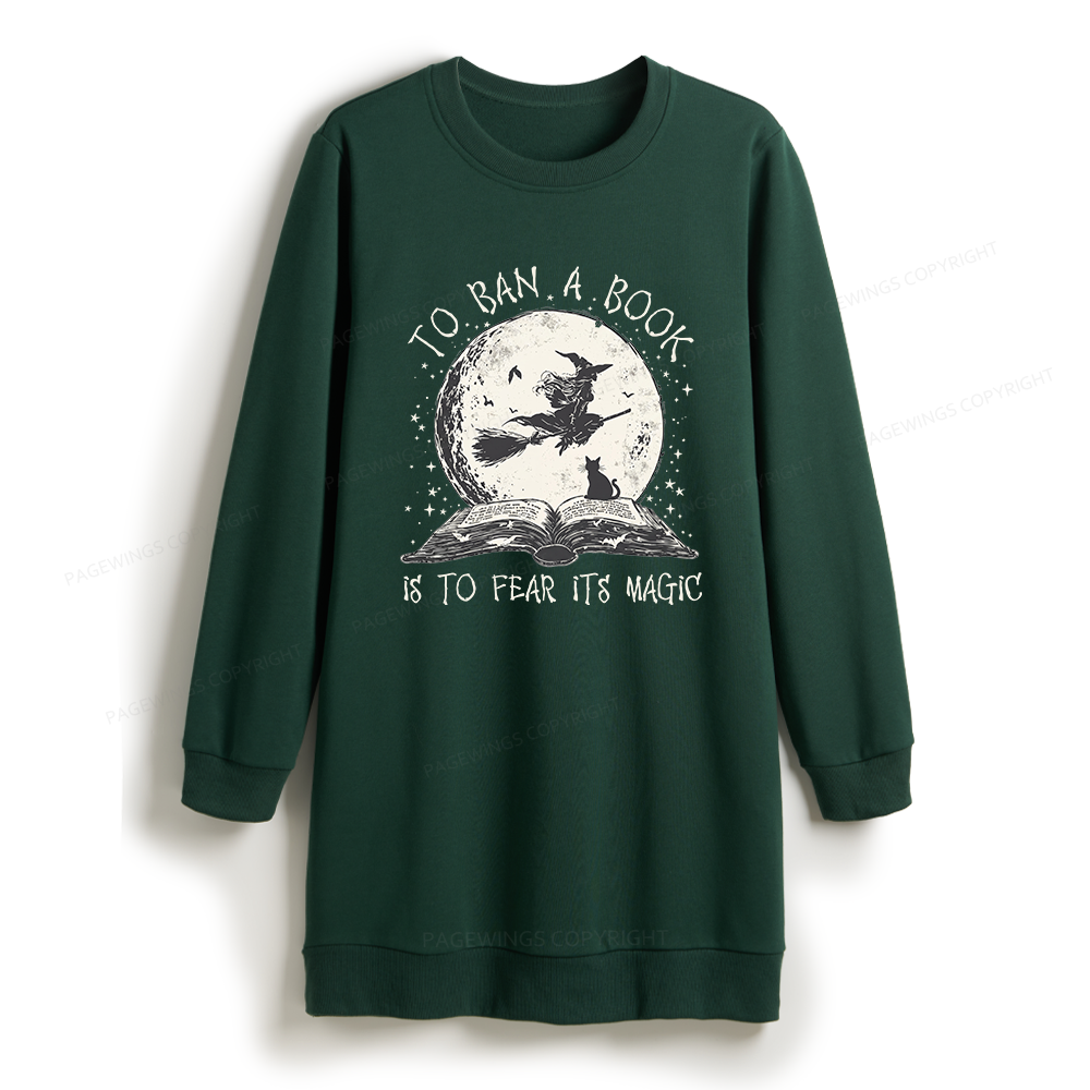 Pagewings Halloween Witch Book Sweatshirt Dress