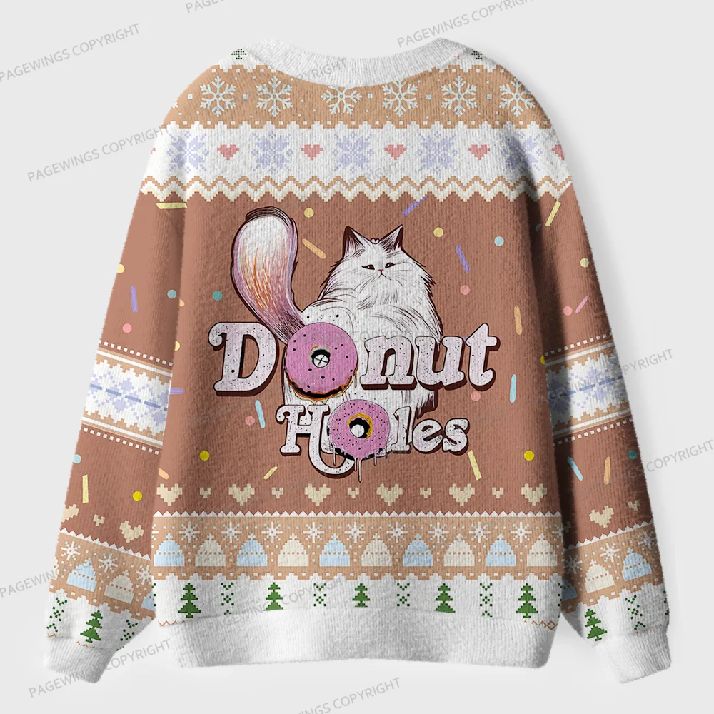 Pagewings Donut Holes Unisex Ugly Cardigan Sweaters