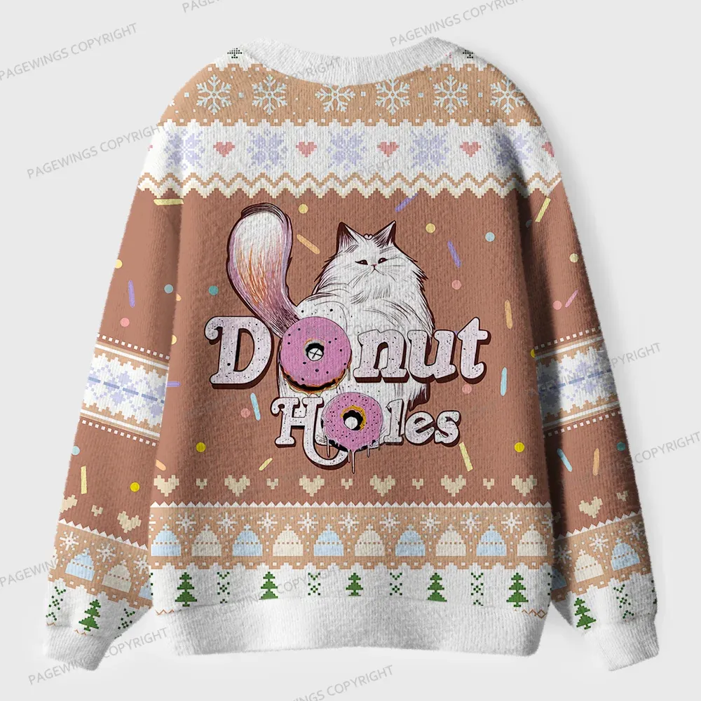Pagewings Donut Holes Unisex Ugly Cardigan Sweaters