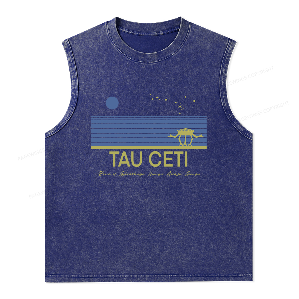 Pagewings Tau Ceti Unisex Washed Tank Top