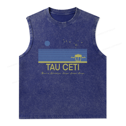Pagewings Tau Ceti Unisex Washed Tank Top