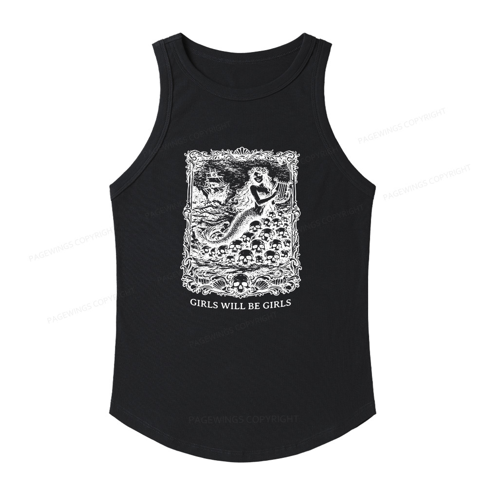 Pagewings Slim Fit Girls Will Be Girls Women's Fitted Tank Top 