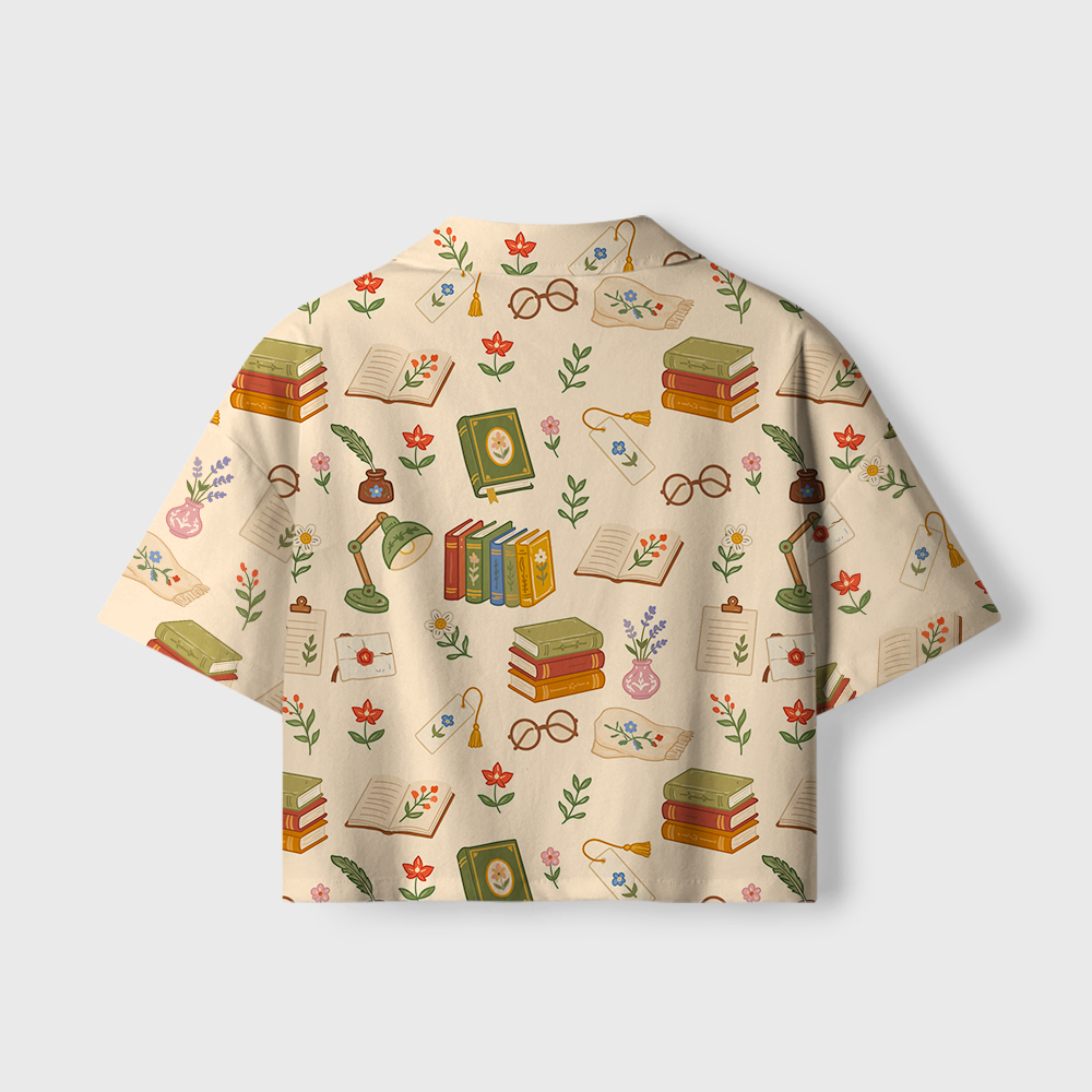 Pagewings Book Lover Women's Camp Shirt