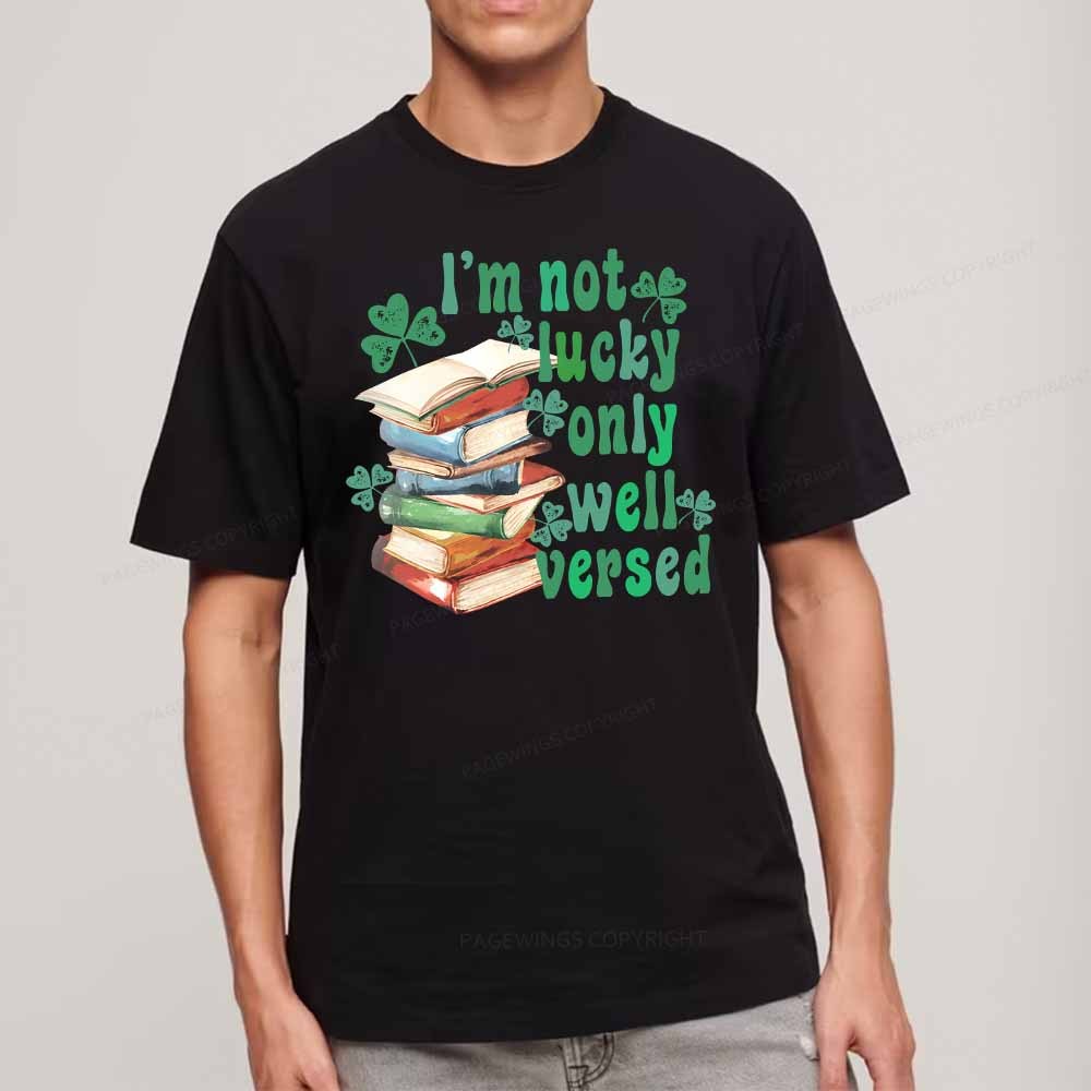 Pagewings St Patty Day Trendy Retro Book Shamrock Shirt Unisex Classic T-shirt