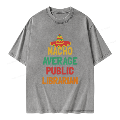 Pagewings Not Your Average Public Librarian Unisex Washed T-shirt
