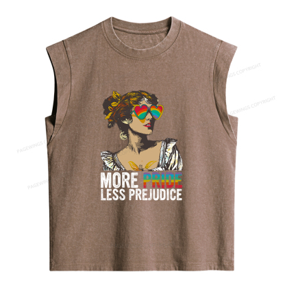 Pagewings More Pride Less Prejudice Women's Washed Tank Top