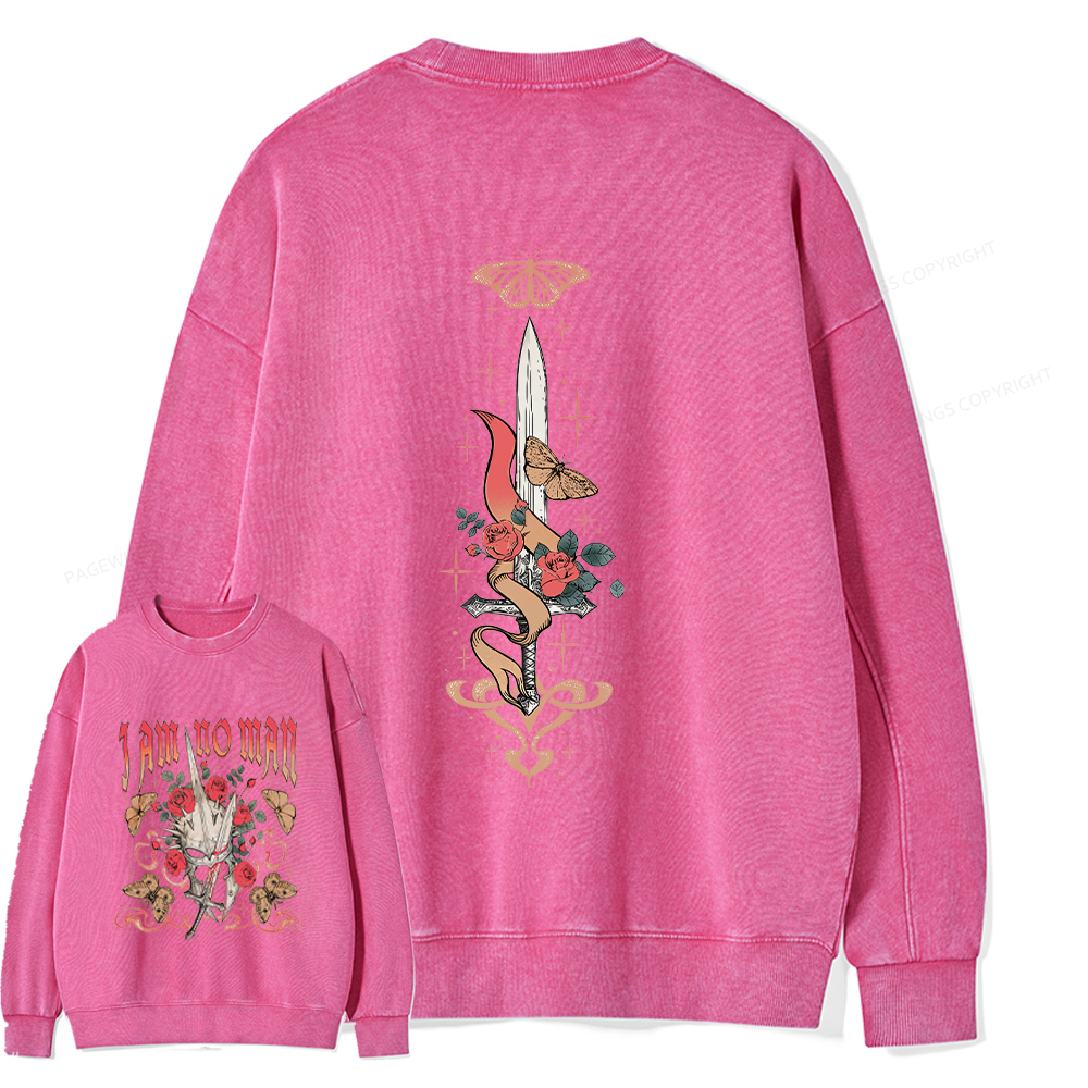 Pagewings I Am No Man Unisex Washed Sweatshirt