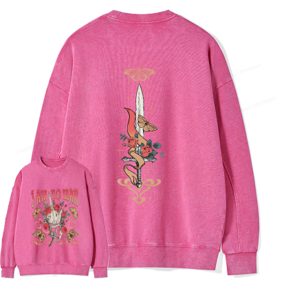 Pagewings I Am No Man Unisex Washed Sweatshirt