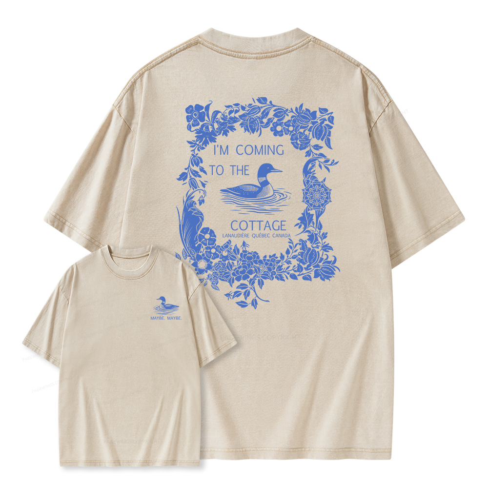 Pagewings I'm Coming to the Cottage Unisex Washed T-shirt