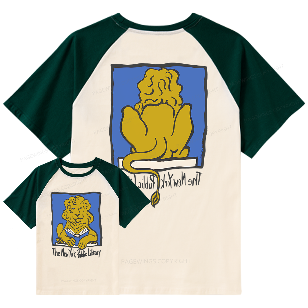 Pagewings Vintage Library Raglan T-shirt