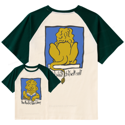 Pagewings Vintage Library Raglan T-shirt